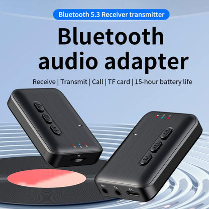 2 in 1 Car Bluetooth AUX Receiver Transmitter Bluetooth Audio Adapter(Black) - Bluetooth Adapters by buy2fix | Online Shopping UK | buy2fix