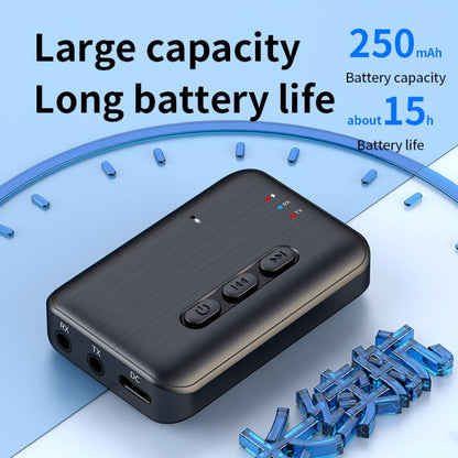 2 in 1 Car Bluetooth AUX Receiver Transmitter Bluetooth Audio Adapter(Black) - Bluetooth Adapters by buy2fix | Online Shopping UK | buy2fix