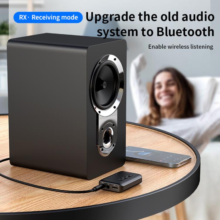 2 in 1 Car Bluetooth AUX Receiver Transmitter Bluetooth Audio Adapter(Black) - Bluetooth Adapters by buy2fix | Online Shopping UK | buy2fix