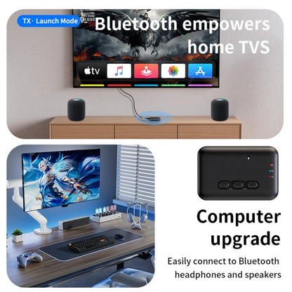 2 in 1 Car Bluetooth AUX Receiver Transmitter Bluetooth Audio Adapter(Black) - Bluetooth Adapters by buy2fix | Online Shopping UK | buy2fix