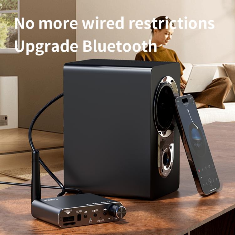 Portable Bluetooth Receiver Audio AUX Adapter Supports USB Disk, TF Card With Remote Control(Black) - Audio Receiver Transmitter by buy2fix | Online Shopping UK | buy2fix