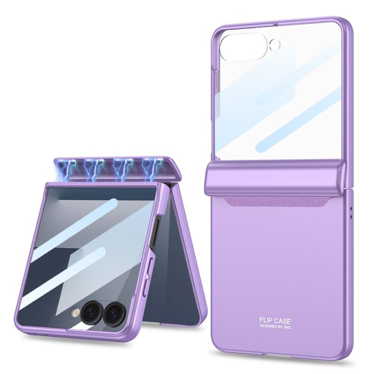 For Samsung Galaxy Z Flip7 5G GKK Integrated HD Film Magnetic Full Coverage Flip Phone Case(Dream Purple) - Galaxy Z Flip7 5G Cases by GKK | Online Shopping UK | buy2fix