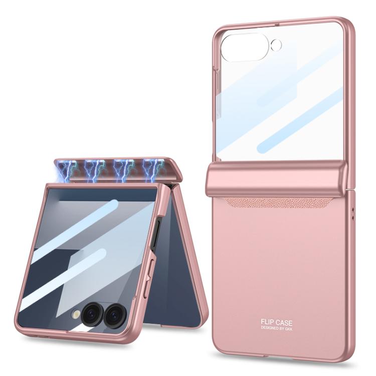 For Samsung Galaxy Z Flip7 5G GKK Integrated HD Film Magnetic Full Coverage Flip Phone Case(Pink) - Galaxy Z Flip7 5G Cases by GKK | Online Shopping UK | buy2fix