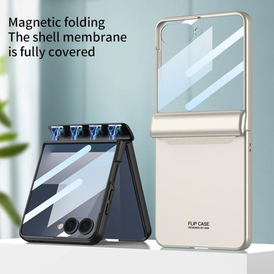 For Samsung Galaxy Z Flip7 5G GKK Integrated HD Film Magnetic Full Coverage Flip Phone Case(Titanium Grey) - Galaxy Z Flip7 5G Cases by GKK | Online Shopping UK | buy2fix