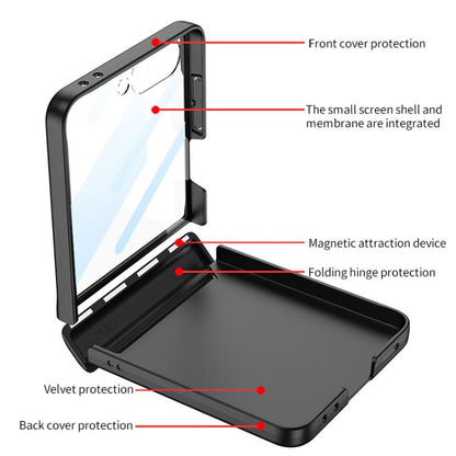 For Samsung Galaxy Z Flip7 5G GKK Integrated HD Film Magnetic Full Coverage Flip Phone Case(Titanium Grey) - Galaxy Z Flip7 5G Cases by GKK | Online Shopping UK | buy2fix