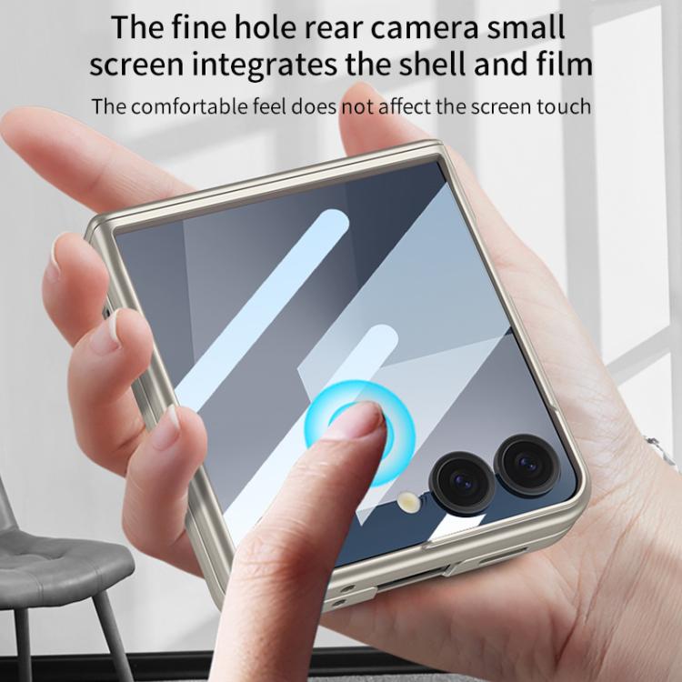 For Samsung Galaxy Z Flip7 5G GKK Integrated HD Film Magnetic Full Coverage Flip Phone Case(Black) - Galaxy Z Flip7 5G Cases by GKK | Online Shopping UK | buy2fix