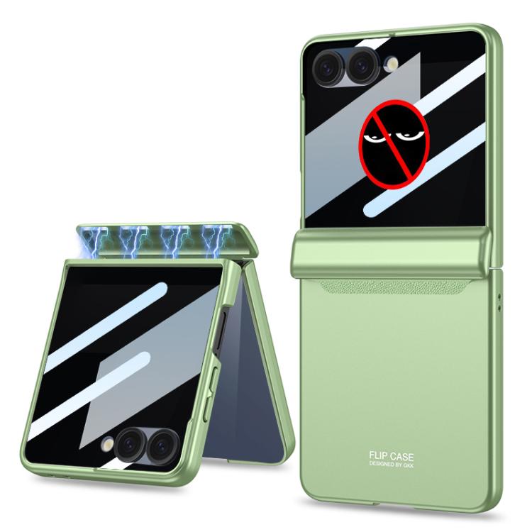 For Samsung Galaxy Z Flip7 5G GKK Integrated Privacy Film Magnetic Full Coverage Flip Phone Case(Matcha Green) - Galaxy Z Flip7 5G Cases by GKK | Online Shopping UK | buy2fix