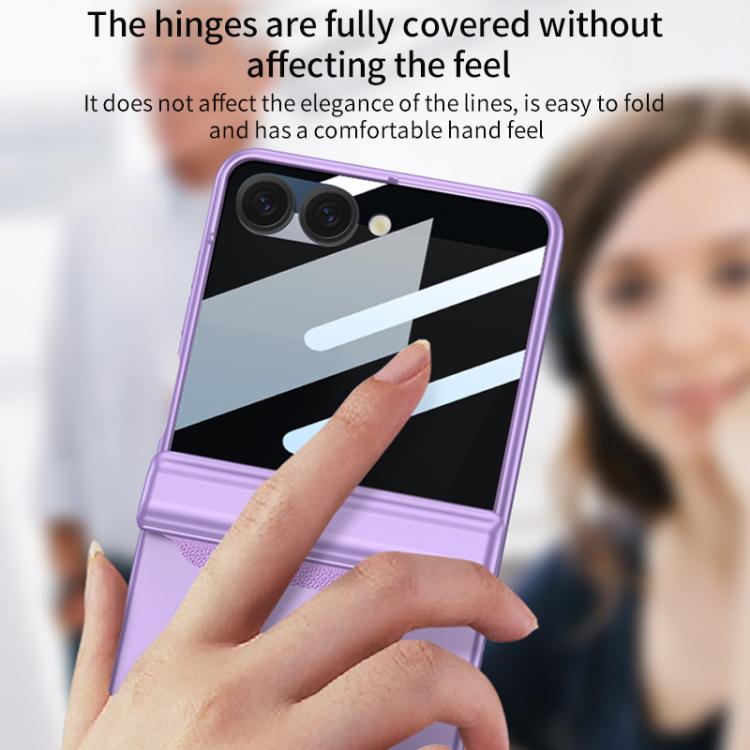 For Samsung Galaxy Z Flip7 5G GKK Integrated Privacy Film Magnetic Full Coverage Flip Phone Case(Titanium Grey) - Galaxy Z Flip7 5G Cases by GKK | Online Shopping UK | buy2fix