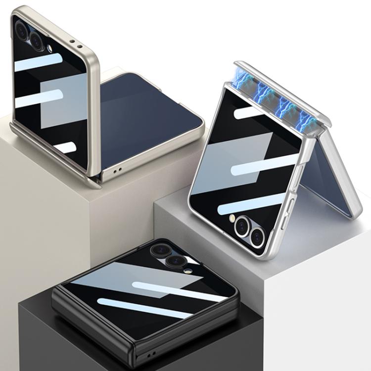 For Samsung Galaxy Z Flip7 5G GKK Integrated Privacy Film Magnetic Full Coverage Flip Phone Case(Titanium Grey) - Galaxy Z Flip7 5G Cases by GKK | Online Shopping UK | buy2fix