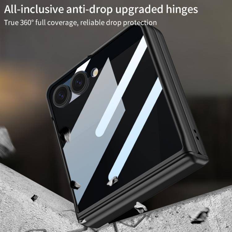 For Samsung Galaxy Z Flip7 5G GKK Integrated Privacy Film Magnetic Full Coverage Flip Phone Case(Wine Red) - Galaxy Z Flip7 5G Cases by GKK | Online Shopping UK | buy2fix