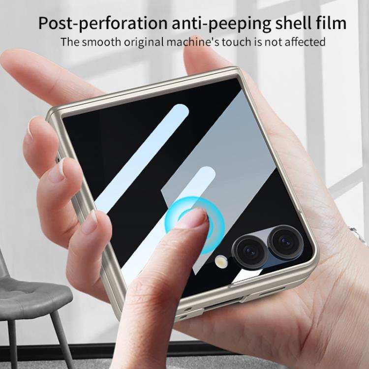 For Samsung Galaxy Z Flip7 5G GKK Integrated Privacy Film Magnetic Full Coverage Flip Phone Case(Grey) - Galaxy Z Flip7 5G Cases by GKK | Online Shopping UK | buy2fix