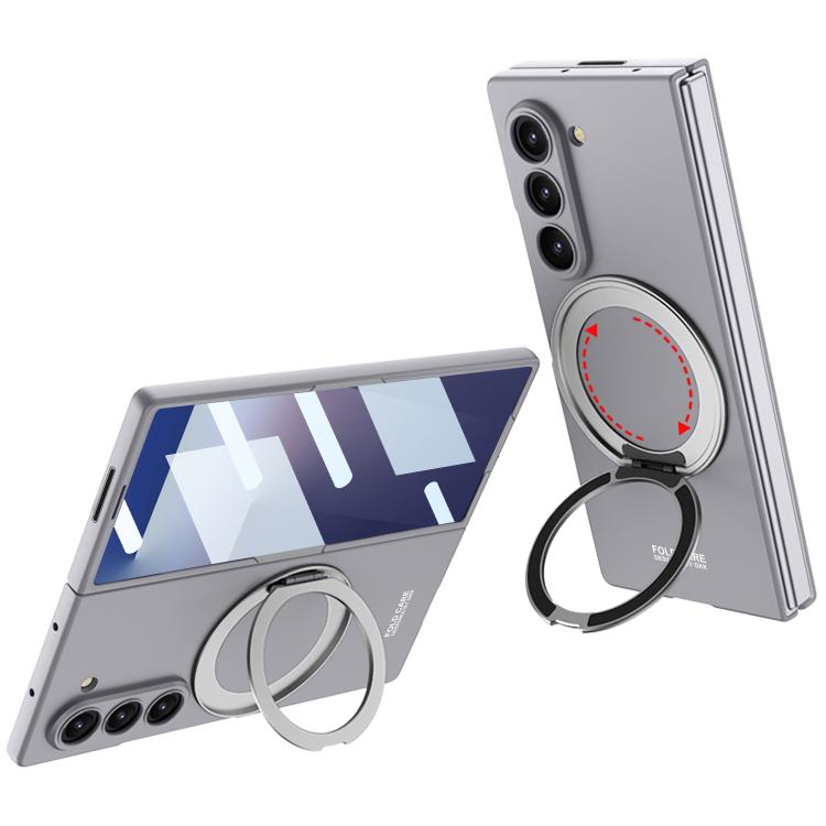 For Samsung Galaxy Z Fold7 5G GKK Integrated Ultra-thin Full Cover Magnetic Phone Case with Rotating Bracket(Grey) - Galaxy Z Fold7 5G Cases by GKK | Online Shopping UK | buy2fix