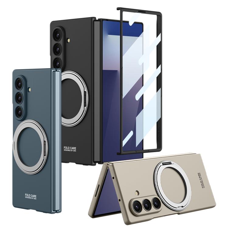 For Samsung Galaxy Z Fold7 5G GKK Integrated Ultra-thin Full Cover Magnetic Phone Case with Rotating Bracket(Grey) - Galaxy Z Fold7 5G Cases by GKK | Online Shopping UK | buy2fix