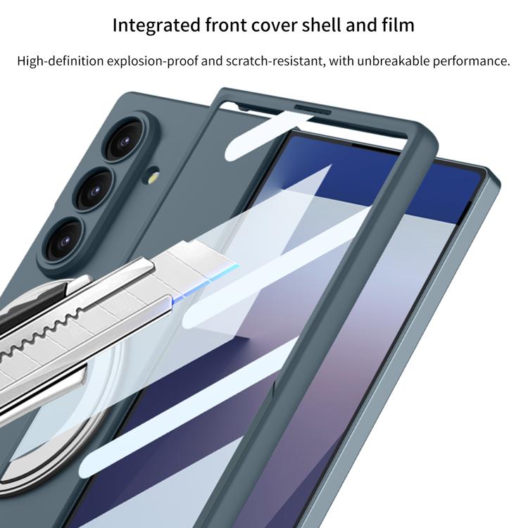 For Samsung Galaxy Z Fold7 5G GKK Integrated Ultra-thin Full Cover Magnetic Phone Case with Rotating Bracket(Silver) - Galaxy Z Fold7 5G Cases by GKK | Online Shopping UK | buy2fix