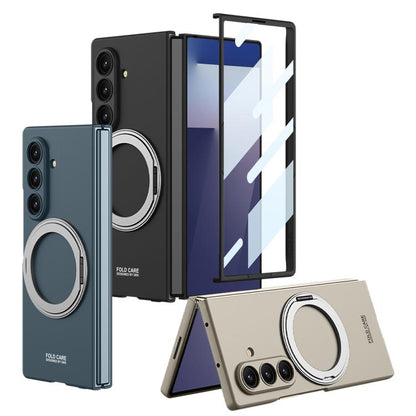 For Samsung Galaxy Z Fold7 5G GKK Integrated Ultra-thin Full Cover Magnetic Phone Case with Rotating Bracket(Titanium Grey) - Galaxy Z Fold7 5G Cases by GKK | Online Shopping UK | buy2fix