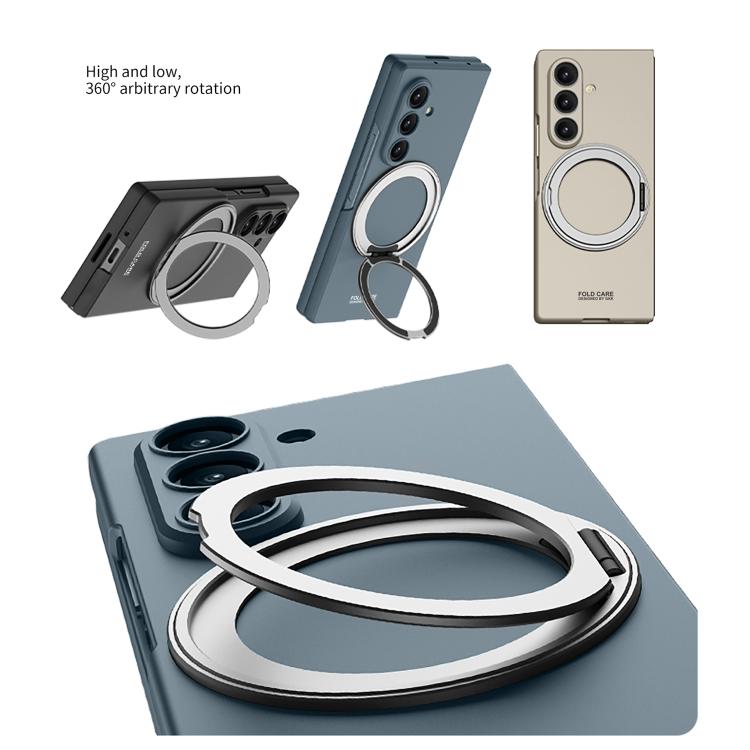 For Samsung Galaxy Z Fold7 5G GKK Integrated Ultra-thin Full Cover Magnetic Phone Case with Rotating Bracket(Titanium Grey) - Galaxy Z Fold7 5G Cases by GKK | Online Shopping UK | buy2fix