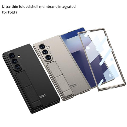 For Samsung Galaxy Z Fold7 5G GKK Integrated Ultra-thin Full Cover Phone Case with Bracket(Titanium Grey) - Galaxy Z Fold7 5G Cases by GKK | Online Shopping UK | buy2fix
