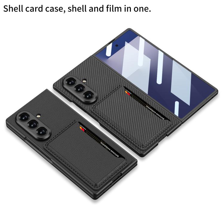 For Samsung Galaxy Z Fold7 5G GKK Integrated Ultra-thin Leather Phone Case with Card Slots(Black) - Galaxy Z Fold7 5G Cases by GKK | Online Shopping UK | buy2fix