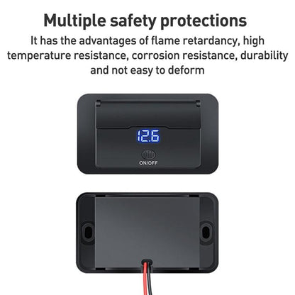 Car Modified 4-port Charger, with Voltmeter & Switch(Black) - Car Modification by buy2fix | Online Shopping UK | buy2fix