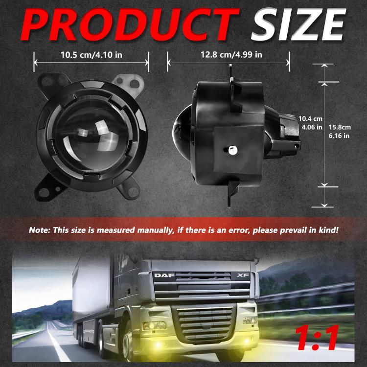 T14 2pcs/Pack 55W 3 inch High Power Dual Lens Fog Light Left and Right Mount Holder Style, For DAF Trucks - Fog / Driving Lights by buy2fix | Online Shopping UK | buy2fix