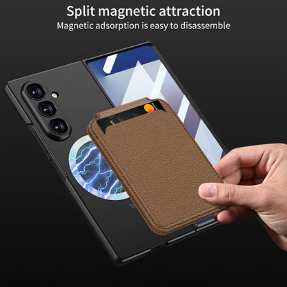 For Samsung Galaxy Z Fold7 5G GKK Integrated Magnetic Folding Card Bag Phone Case(Grey) - Galaxy Z Fold7 5G Cases by GKK | Online Shopping UK | buy2fix