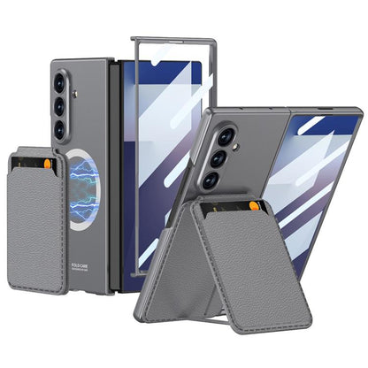 For Samsung Galaxy Z Fold7 5G GKK Integrated Magnetic Folding Card Bag Phone Case(Grey) - Galaxy Z Fold7 5G Cases by GKK | Online Shopping UK | buy2fix
