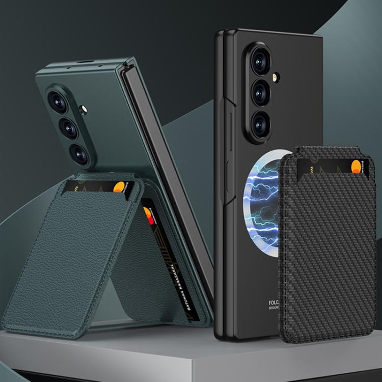 For Samsung Galaxy Z Fold7 5G GKK Integrated Magnetic Folding Card Bag Phone Case(Black) - Galaxy Z Fold7 5G Cases by GKK | Online Shopping UK | buy2fix