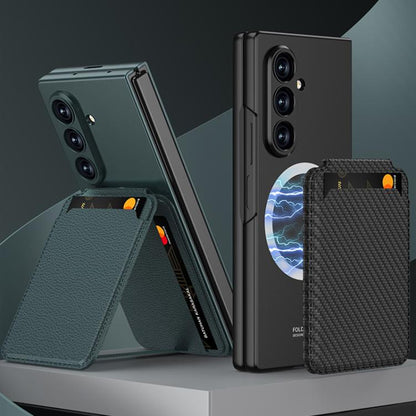 For Samsung Galaxy Z Fold7 5G GKK Integrated Magnetic Folding Card Bag Phone Case(Black) - Galaxy Z Fold7 5G Cases by GKK | Online Shopping UK | buy2fix
