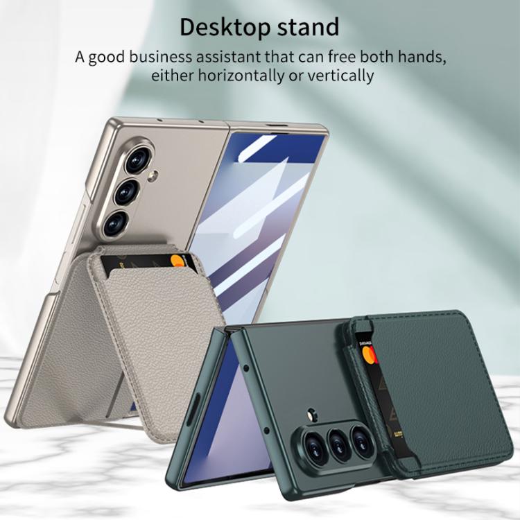 For Samsung Galaxy Z Fold7 5G GKK Integrated Magnetic Folding Card Bag Phone Case(Black) - Galaxy Z Fold7 5G Cases by GKK | Online Shopping UK | buy2fix