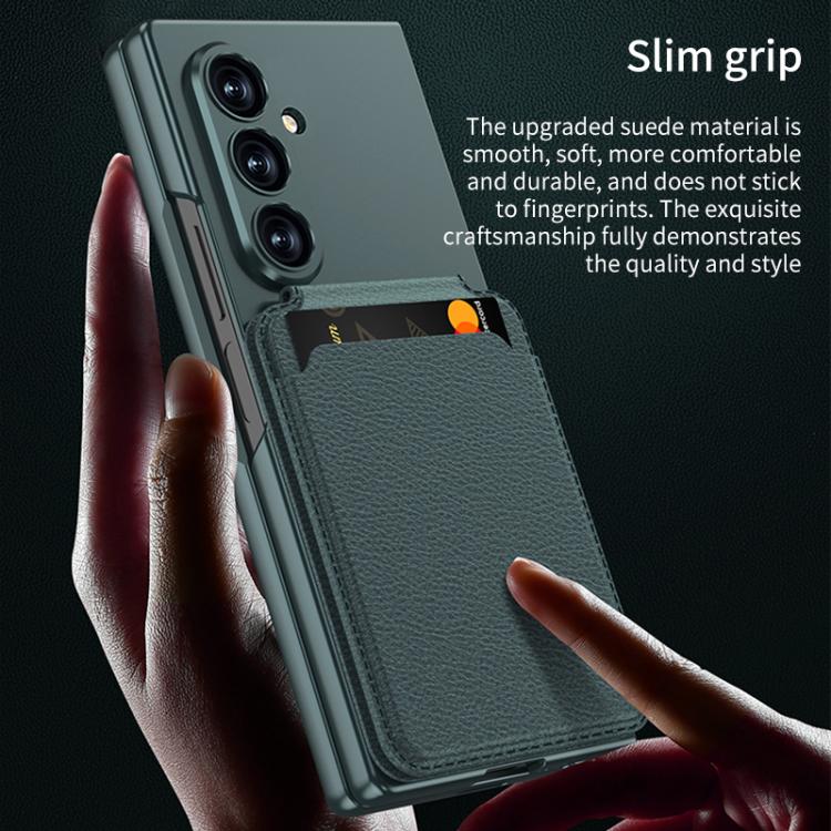 For Samsung Galaxy Z Fold7 5G GKK Integrated Magnetic Folding Card Bag Phone Case(Black) - Galaxy Z Fold7 5G Cases by GKK | Online Shopping UK | buy2fix