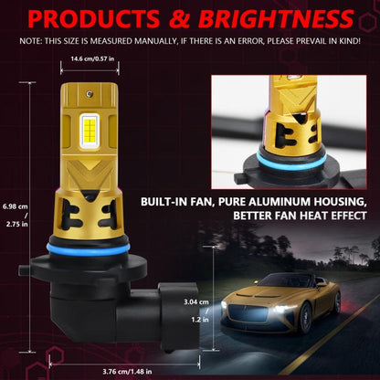 9005 2pcs/Pack 35W 3000LM 6500K IP68 Waterproof Car LED Headlight Bulb(Gold) - LED Headlamps by buy2fix | Online Shopping UK | buy2fix