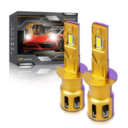 H1 2pcs/Pack 35W 3000LM 6500K IP68 Waterproof Car LED Headlight Bulb(Gold) - LED Headlamps by buy2fix | Online Shopping UK | buy2fix