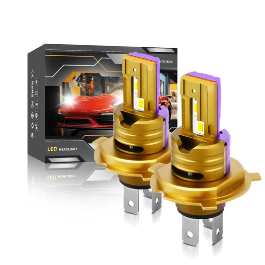 H4 2pcs/Pack 35W 3000LM 6500K IP68 Waterproof Car LED Headlight Bulb(Gold) - LED Headlamps by buy2fix | Online Shopping UK | buy2fix