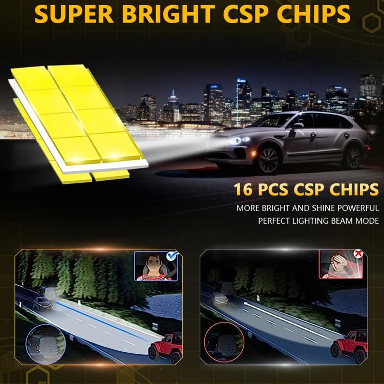 H4 2pcs/Pack 35W 3000LM 6500K IP68 Waterproof Car LED Headlight Bulb(Gold) - LED Headlamps by buy2fix | Online Shopping UK | buy2fix