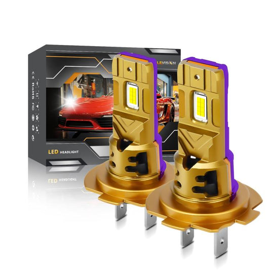 H7 2pcs/Pack 35W 3000LM 6500K IP68 Waterproof Car LED Headlight Bulb(Gold) - LED Headlamps by buy2fix | Online Shopping UK | buy2fix