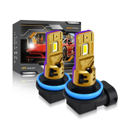 H11 2pcs/Pack 35W 3000LM 6500K IP68 Waterproof Car LED Headlight Bulb(Gold) - LED Headlamps by buy2fix | Online Shopping UK | buy2fix