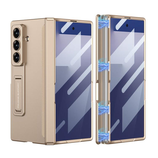For Samsung Galaxy Z Fold7 5G GKK Integrated HD Film Magnetic Folding Full Cover Phone Case(Gold) - Galaxy Z Fold7 5G Cases by GKK | Online Shopping UK | buy2fix