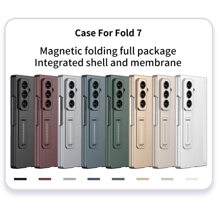 For Samsung Galaxy Z Fold7 5G GKK Integrated HD Film Magnetic Folding Full Cover Phone Case(Wine Red) - Galaxy Z Fold7 5G Cases by GKK | Online Shopping UK | buy2fix