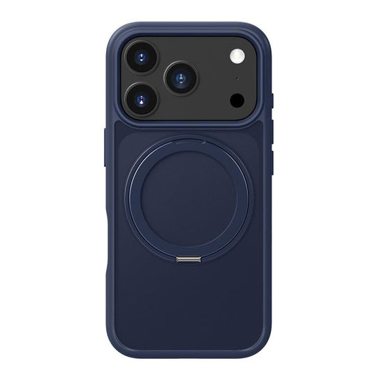 For iPhone 18 Pro Max / 17 Pro Max Kalebol Frosted MagSafe Holder Acrylic Hybrid TPU Phone Case(Navy Blue)