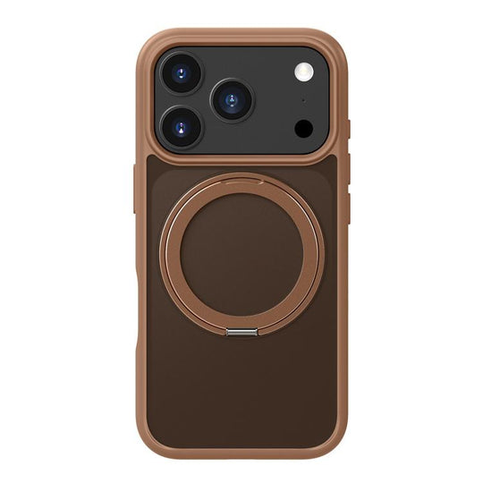 For iPhone 18 Pro Max / 17 Pro Max Kalebol Frosted MagSafe Holder Acrylic Hybrid TPU Phone Case(Desert Gold)