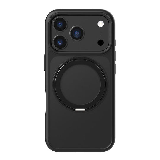 For iPhone 18 Pro / 17 Pro Kalebol Frosted MagSafe Holder Acrylic Hybrid TPU Phone Case(Black)