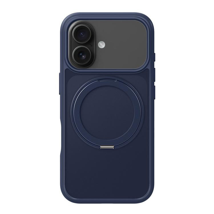 For iPhone 17 Kalebol Frosted MagSafe Holder Acrylic Hybrid TPU Phone Case(Navy Blue) - iPhone 17 Cases by Kalebol | Online Shopping UK | buy2fix