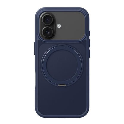 For iPhone 17 Kalebol Frosted MagSafe Holder Acrylic Hybrid TPU Phone Case(Navy Blue) - iPhone 17 Cases by Kalebol | Online Shopping UK | buy2fix