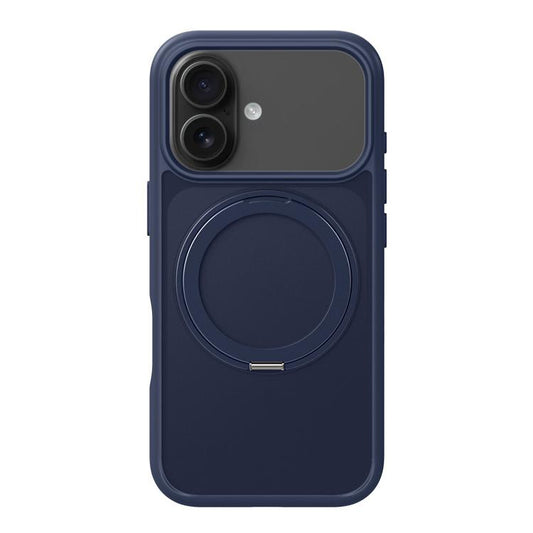 For iPhone 17 Kalebol Frosted MagSafe Holder Acrylic Hybrid TPU Phone Case(Navy Blue) - iPhone 17 Cases by Kalebol | Online Shopping UK | buy2fix