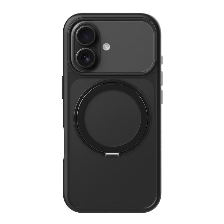 For iPhone 17 Kalebol Frosted MagSafe Holder Acrylic Hybrid TPU Phone Case(Black) - iPhone 17 Cases by Kalebol | Online Shopping UK | buy2fix