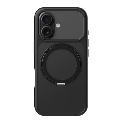 For iPhone 17 Kalebol Frosted MagSafe Holder Acrylic Hybrid TPU Phone Case(Black) - iPhone 17 Cases by Kalebol | Online Shopping UK | buy2fix