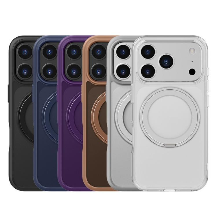 For iPhone 17 Air Kalebol Frosted MagSafe Holder Acrylic Hybrid TPU Phone Case(Purple) - iPhone 17 Air Cases by Kalebol | Online Shopping UK | buy2fix