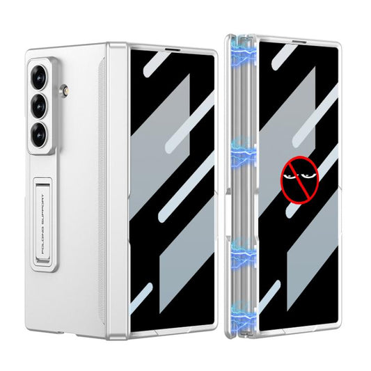 For Samsung Galaxy Z Fold7 5G GKK Integrated Privacy Film Magnetic Folding Full Cover Phone Case(Silver) - Galaxy Z Fold7 5G Cases by GKK | Online Shopping UK | buy2fix