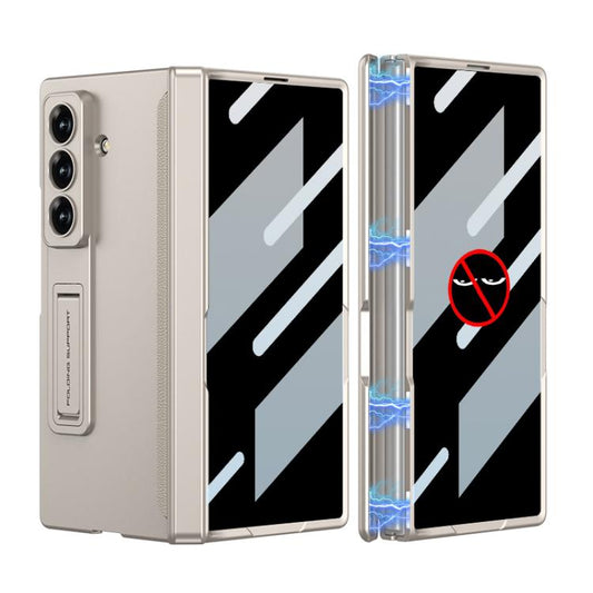 For Samsung Galaxy Z Fold7 5G GKK Integrated Privacy Film Magnetic Folding Full Cover Phone Case(Titanium Grey) - Galaxy Z Fold7 5G Cases by GKK | Online Shopping UK | buy2fix