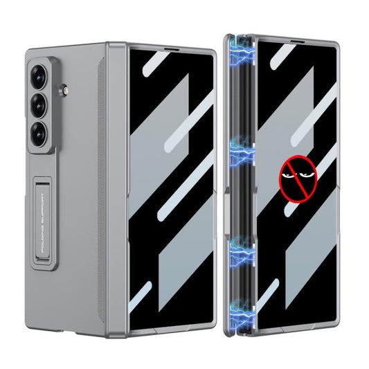 For Samsung Galaxy Z Fold7 5G GKK Integrated Privacy Film Magnetic Folding Full Cover Phone Case(Grey) - Galaxy Z Fold7 5G Cases by GKK | Online Shopping UK | buy2fix